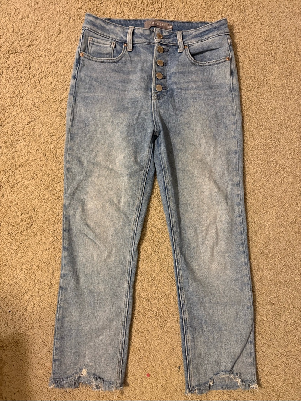 Just USA Light Blue Button-Fly Denim